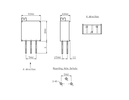 Potencjometr precyzyjny 3296Y 1K ohm 2szt