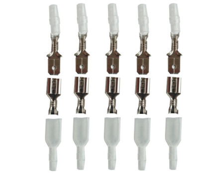 Konektor kpl. 6,3mm męski + żeński + osłony 5szt