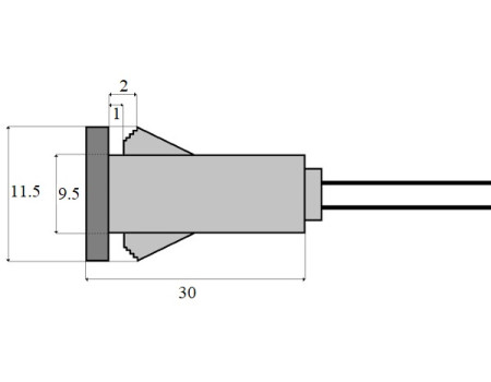 Kontrolka led 12V 11,5mm czerwona zatrzask