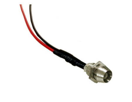 Kontrolka led 7mm 12V DC  czerwona mat