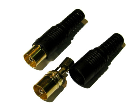 Wtyk antenowy TV żeński na kabel pozł. 2szt