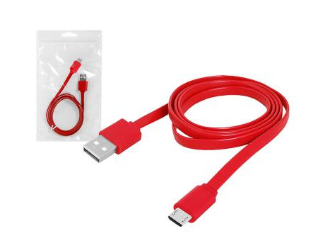 Kabel usb-micro usb1m płaski czerwony