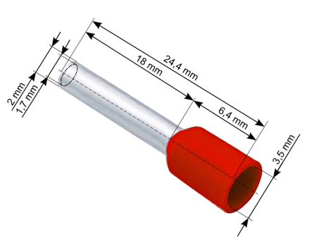 Tulejka zakończenie kabla 1,5mm/18mm 100szt